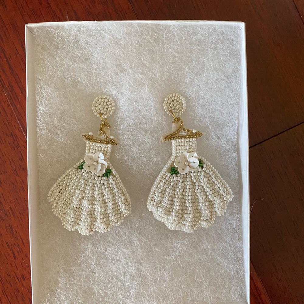 Wedding Dress Beaded Earrings NBW